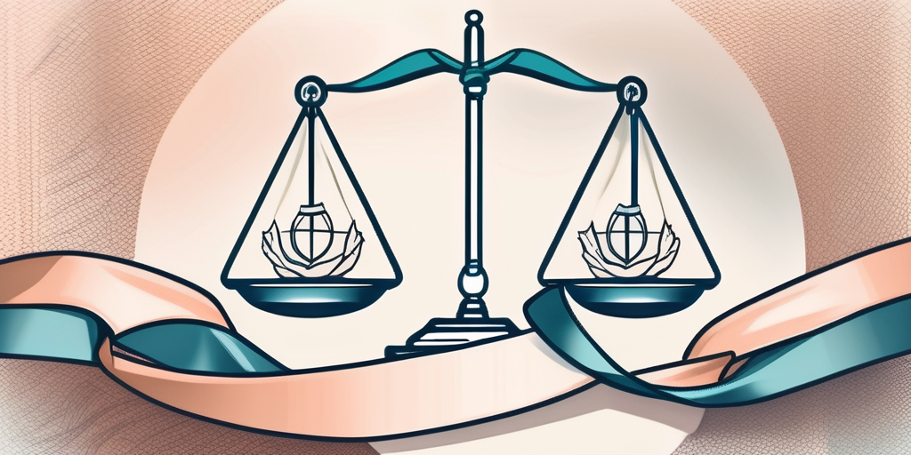 A life insurance policy enveloped by a symbolic ribbon representing cancer