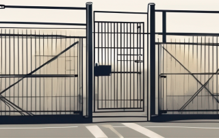 A secured construction site with a fence