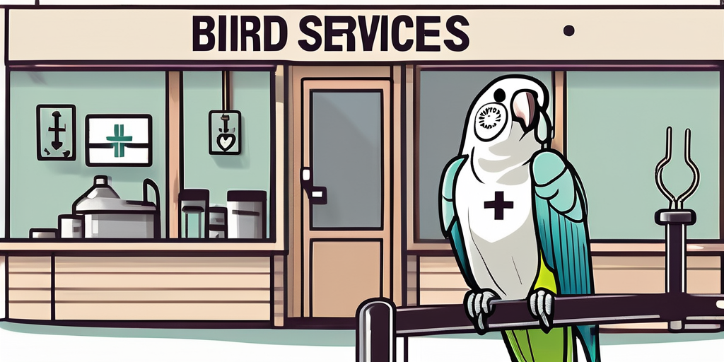 A vet clinic with a sign indicating bird services