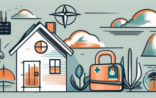 A secure safe with symbols of various benefits like a medical kit