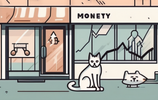 A pet cat and dog sitting next to a veterinary clinic