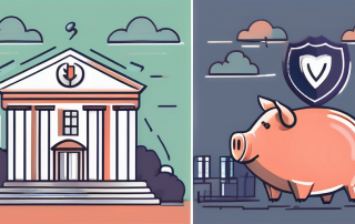 Two different types of insurance policies represented by two distinct buildings