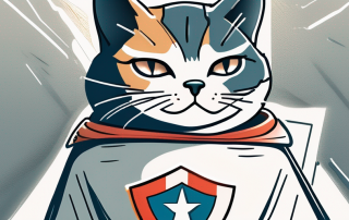 A cat wearing a superhero cape