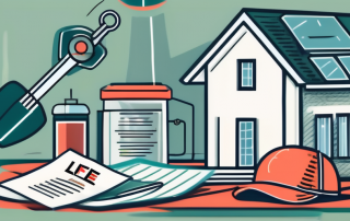 A life insurance policy document placed on a table with symbolic elements like a house