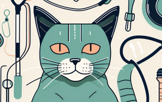 A cat wearing a bandage