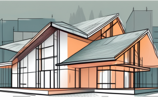 A residential building with different sections highlighted