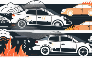 A car with different parts highlighted such as the windshield