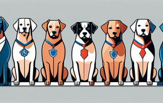 Several dogs of different breeds