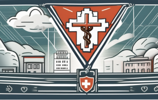 A health insurance card and a life insurance policy overlapping