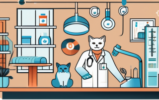 A veterinarian clinic with a pet on a table