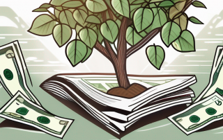 A growing money tree with insurance policy documents as leaves