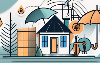 A secure house surrounded by different symbols of insurance