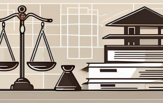 A balanced scale with legal documents on one side and social welfare symbols like house