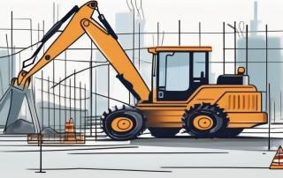 A construction site with various tools and equipment