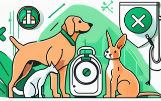 A variety of pets including a dog