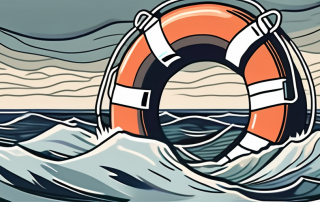 A life buoy in the middle of a stormy sea