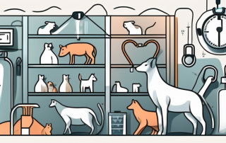 A veterinary clinic with various animal symbols