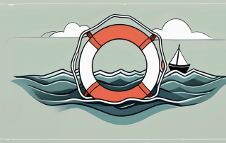 A life buoy floating on a stormy sea