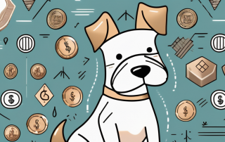 A dog with a protective shield symbolizing insurance