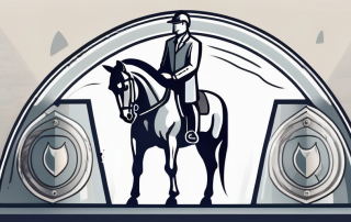 A horse standing next to a large