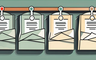 Several insurance policy envelopes placed side by side on a balance scale