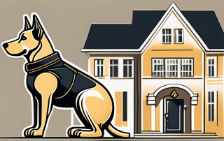 A well-groomed dog wearing a golden badge symbolizing insurance