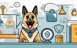 A german shepherd wearing a detective hat and magnifying glass