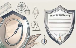 A life insurance policy document leaning against a safety shield