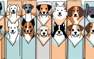 Several different dogs of various breeds