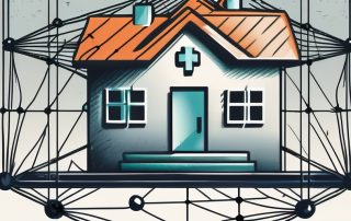 A safety net under a symbolic representation of a house