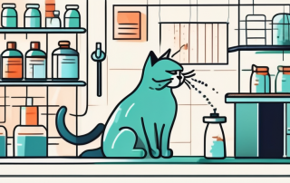 A cat getting a rabies vaccine at a vet clinic