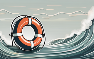 A lifebuoy floating on a stormy sea