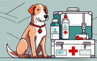 A dog wearing a stethoscope