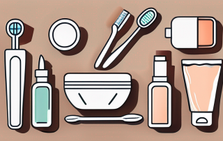 Various dental tools like toothbrush