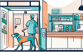 A veterinary clinic with a payment counter
