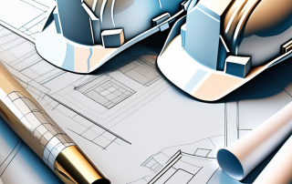 Various insurance policy documents placed next to a set of blueprints
