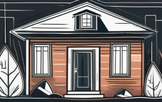 A house with visible protective shields symbolizing different types of insurance such as fire