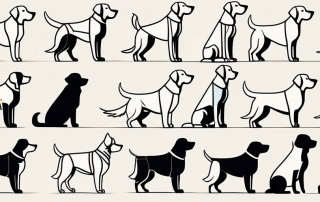 Several different breeds of dogs that are around 10 years old