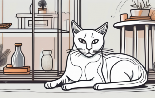Two domestic cats lounging comfortably in a well-secured