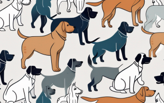 A variety of dogs of different breeds happily playing together