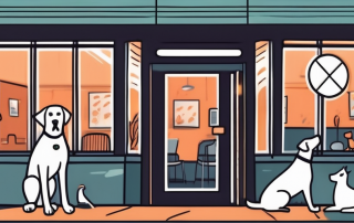 A veterinarian's office at night