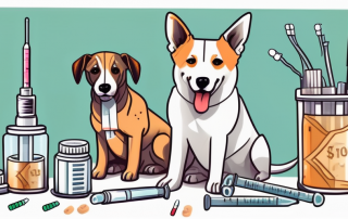Three different types of dogs with band-aids on them