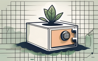 A robust safe with a plant growing out of it