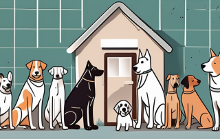 A variety of dogs of different breeds and sizes