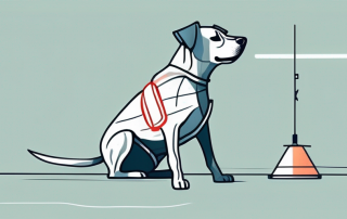 A dog with a bandaged leg
