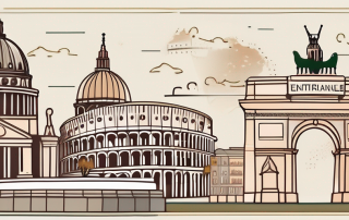A dental insurance policy next to iconic landmarks of the european continent