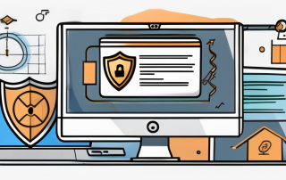 A laptop with an insurance policy document on the screen
