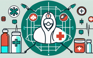 A safety net under a medical cross symbol