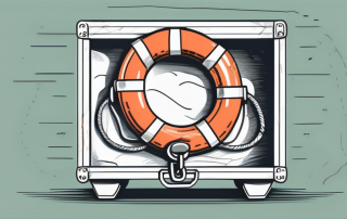 A safety box with a life buoy and insurance policy inside