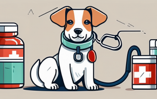 A dog with a bandage on its paw